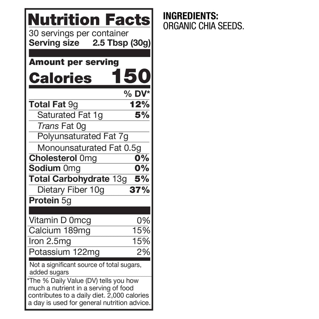 Betterbody Foods Organic Chia Seeds-2 lb.-6/Case