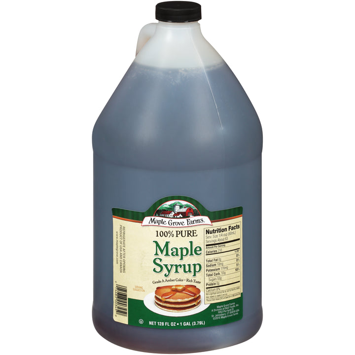 Maple Grove Pure Maple Pancake Dark Amber Syrup Bulk-1 Gallon-4/Case
