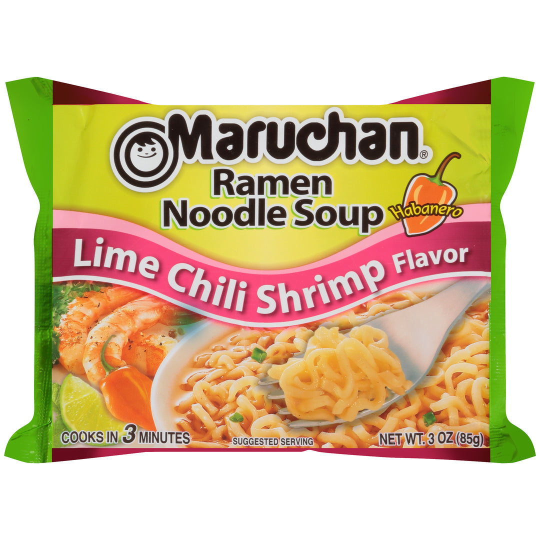 Maruchan Ramen Habanero Lime Chili Shrimp Flavored Ramen Noodle Soup-3 oz.-24/Case