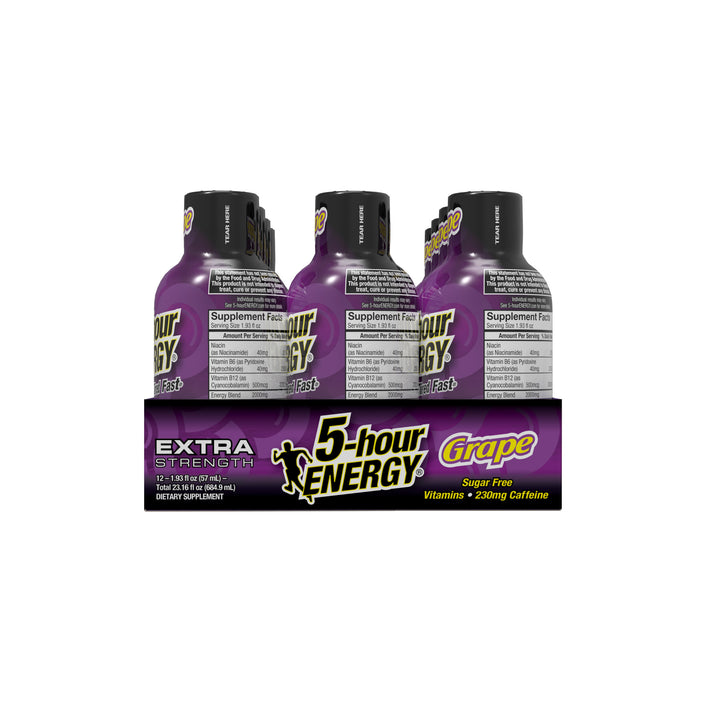 5-Hour Energy Extra Strength Grape Energy Shot-1.93 fl oz.s-12/Box-18/Case