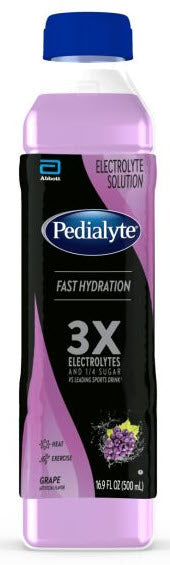 Pedialyte Flavored Electrolyte Solution Grape-500 Milliliter-12/Case