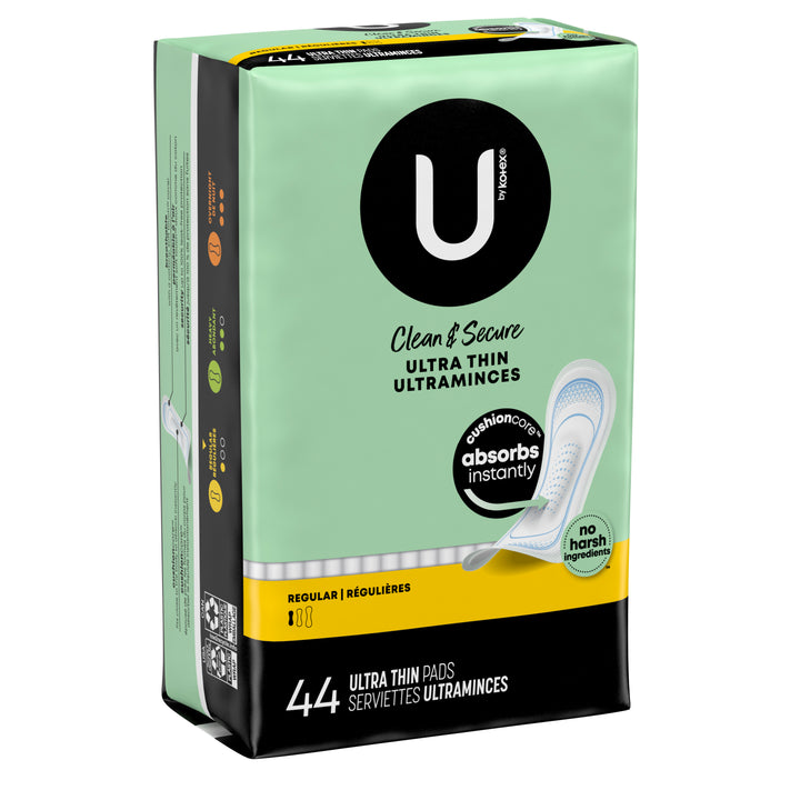 U By Kotex Kotex Maxi Pads Super Long-22 Count-8/Case