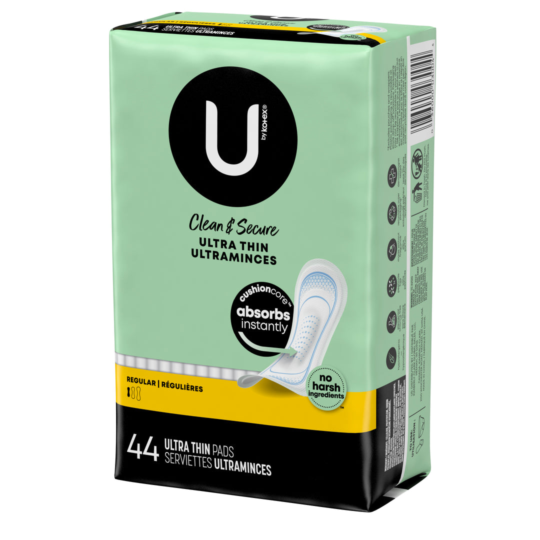 U By Kotex Kotex Maxi Pads Super Long-22 Count-8/Case