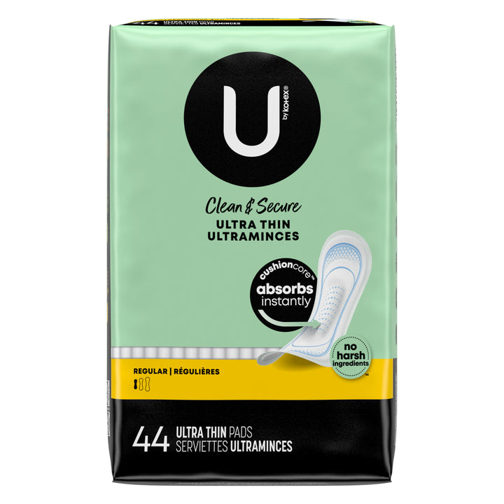 U By Kotex Kotex Maxi Pads Super Long-22 Count-8/Case