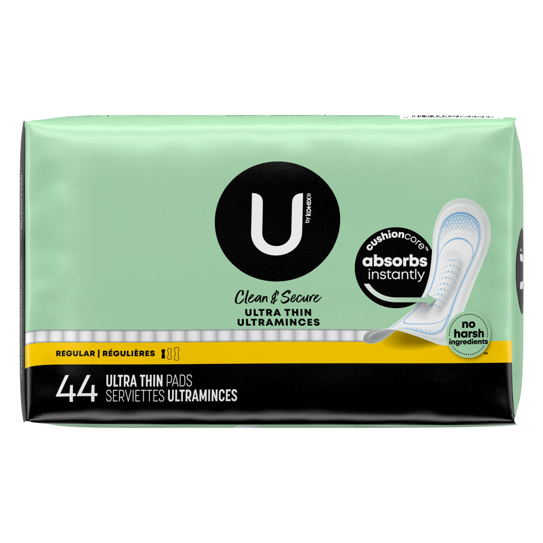 U By Kotex Kotex Maxi Pads Super Long-22 Count-8/Case