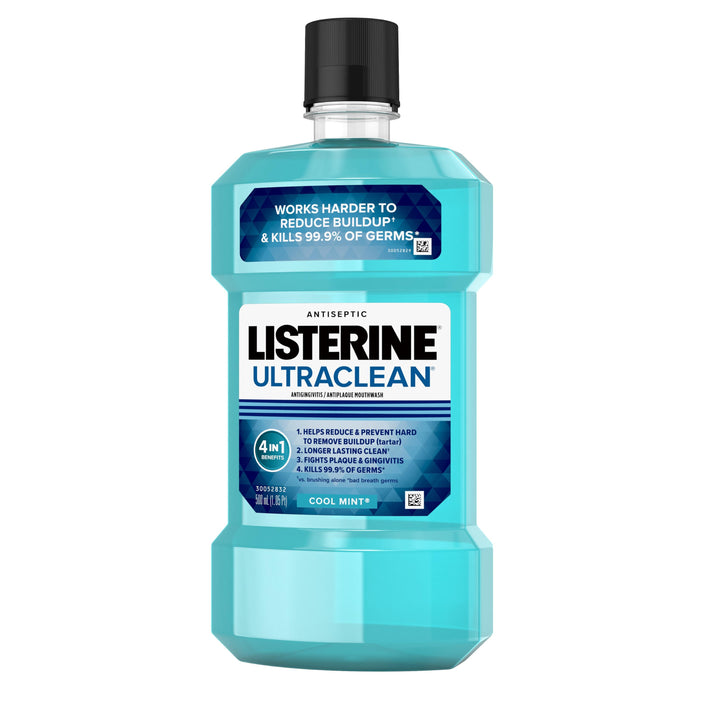 Listerine Antiseptic Ultraclean Cool Mint Mouthwash 6/16.9 Fl Oz.