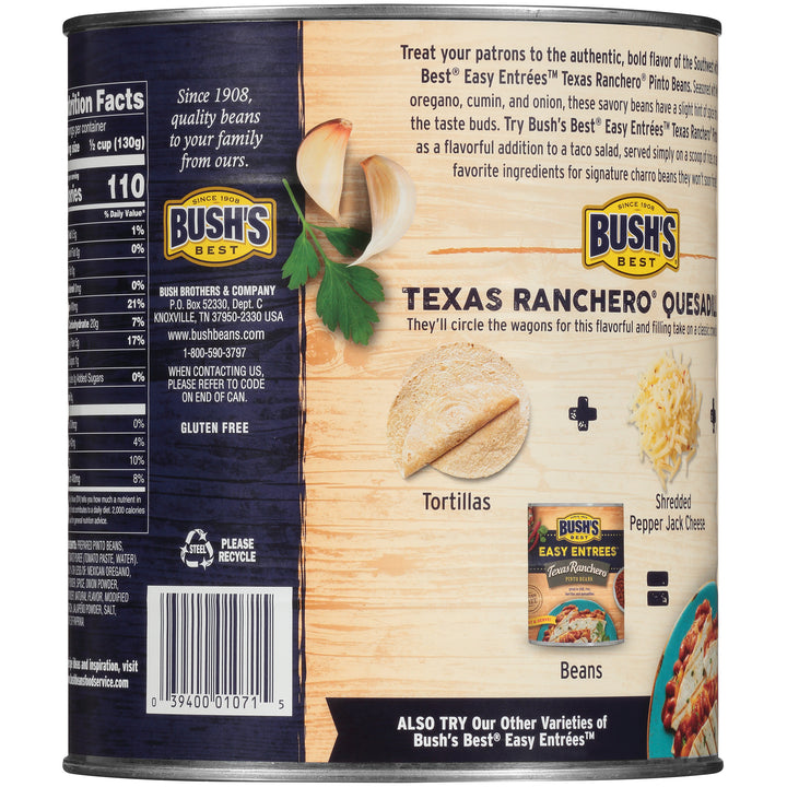 Bush's Best Easy Entrees Texas Ranchero-108 oz.-6/Case