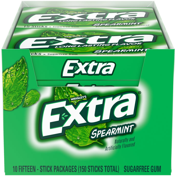 Extra Spearmint 15 Piece/Unit Single Serve Gum-15 Piece-10/Box-12/Case