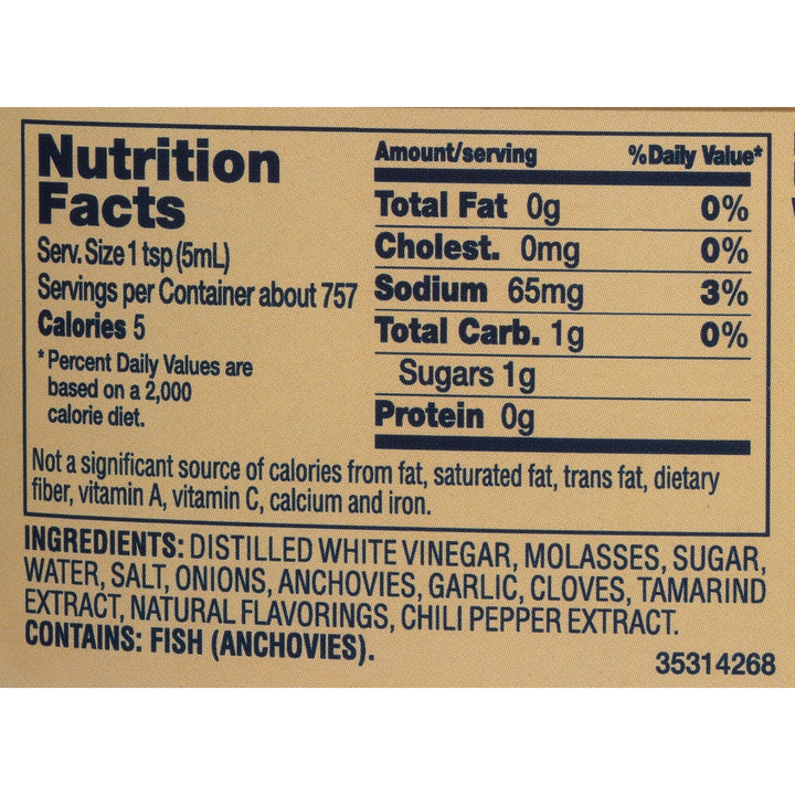 Lea & Perrins Worcestershire Sauce Bulk-1 Gallon-3/Case