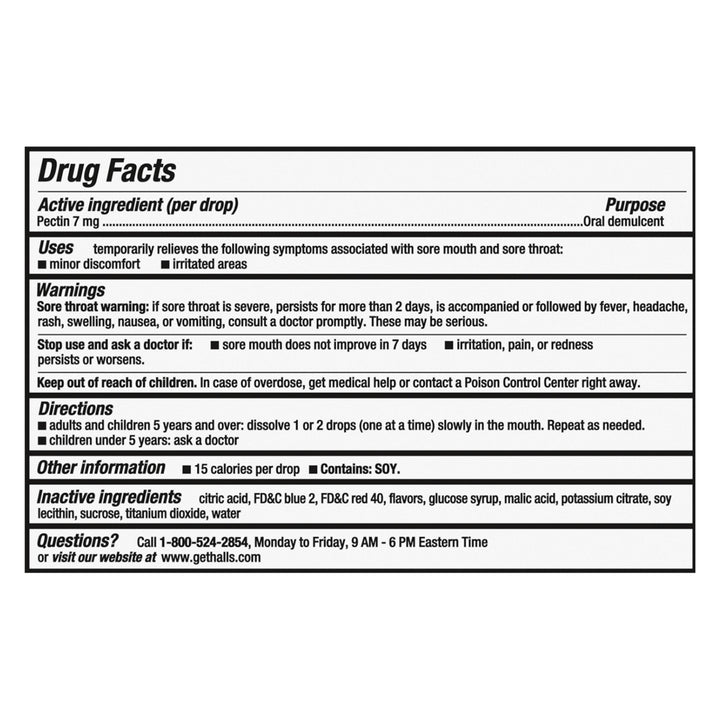 Halls Breezers Cool Berry Cough Drops-25 Count-12/Box-4/Case