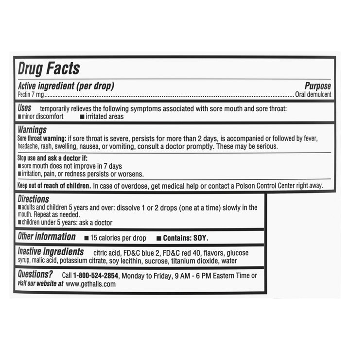 Halls Breezers Cool Berry Cough Drops-25 Count-12/Box-4/Case