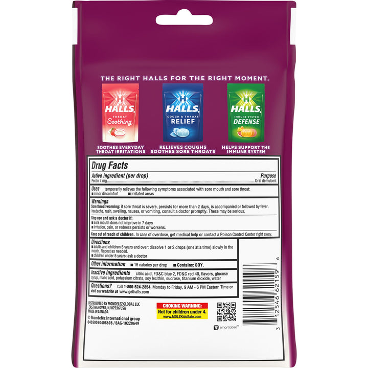 Halls Breezers Cool Berry Cough Drops-25 Count-12/Box-4/Case