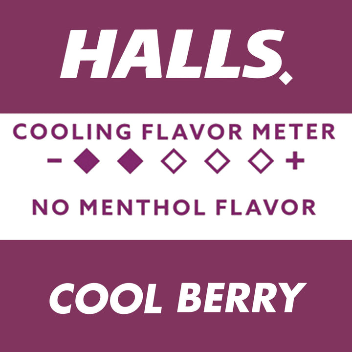 Halls Breezers Cool Berry Cough Drops-25 Count-12/Box-4/Case