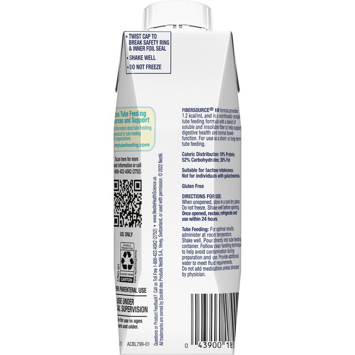 Fibersource Hn Malnutrition- Liquid High Cal High Nitro Liquid Formula-8.45 fl oz.-24/Case