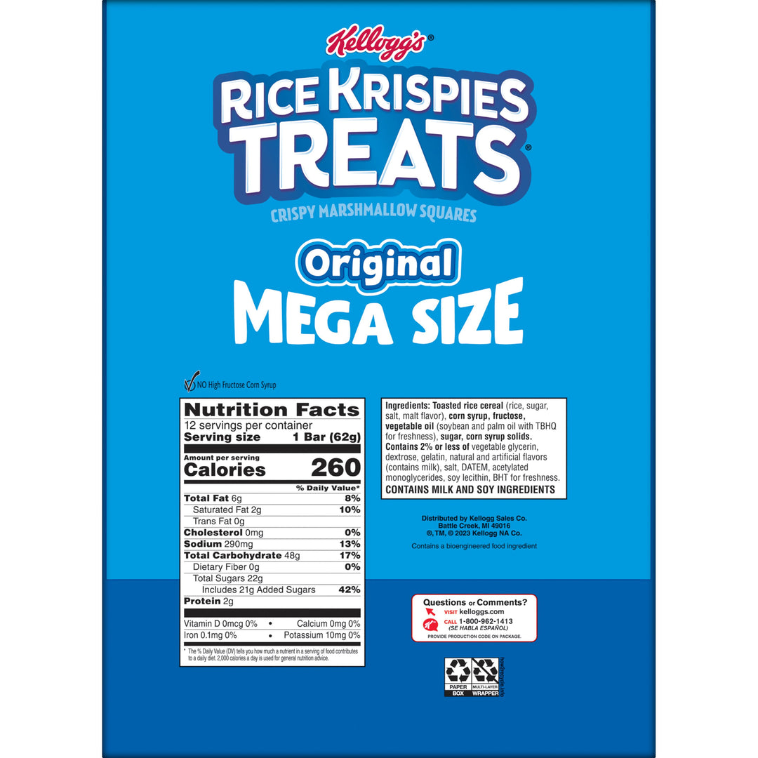 Rice Krispies Rice Krispies Squares Original-2.2 oz.-12/Box-6/Case