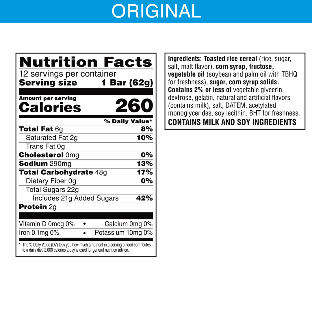 Rice Krispies Rice Krispies Squares Original-2.2 oz.-12/Box-6/Case