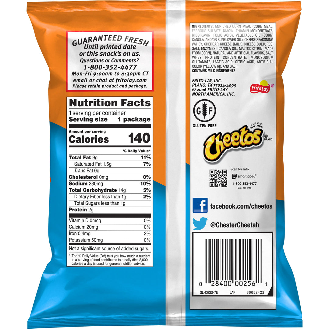 Cheetos Jumbo Puffs Cheese Flavored Snack-0.875 oz.-88/Case
