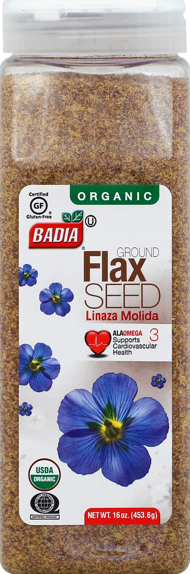 Badia Organic Flax Seed Ground-16 oz.-4/Case