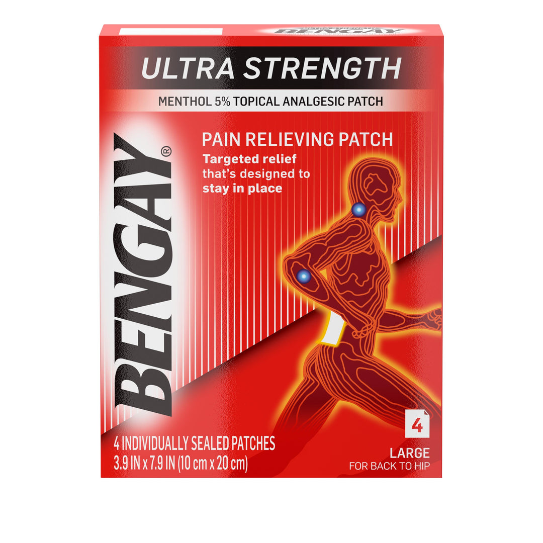 Bengay Ultra Strength Large Pain Relieving Patch-4 Count-6/Box-6/Case