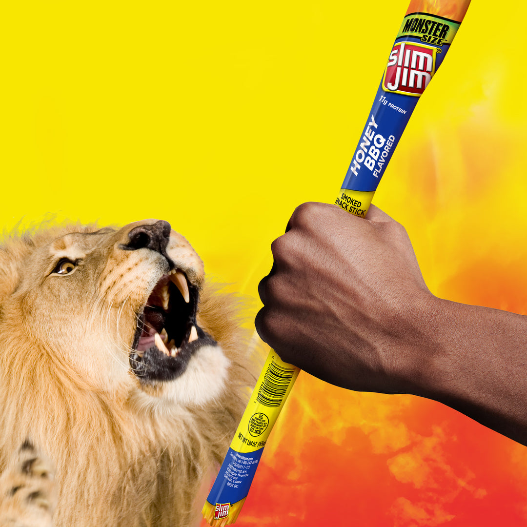 Slim Jim Monster Honey Barbecue Flavored Smoked Meat Snack Sticks-1.94 oz.-18/Box-6/Case