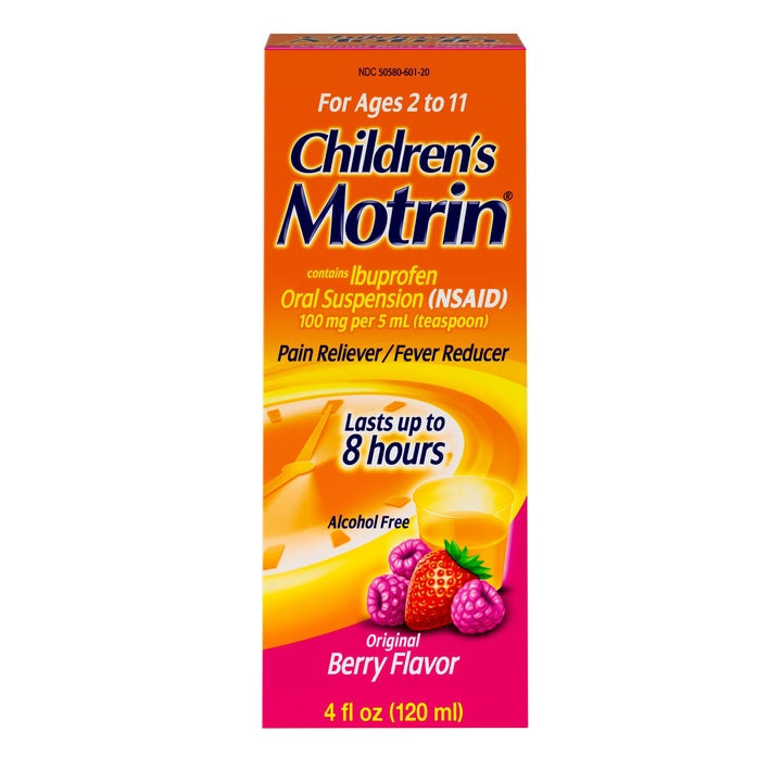 Motrin Children's Berry Oral Suspension Ibuprofen-4 fl oz.s-3/Box-12/Case