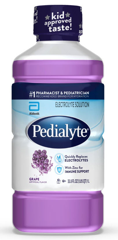 Pedialyte Beverage Flavor 1 Liter Flavored Electrolyte Solution Grape-1.05 Quart-8/Case