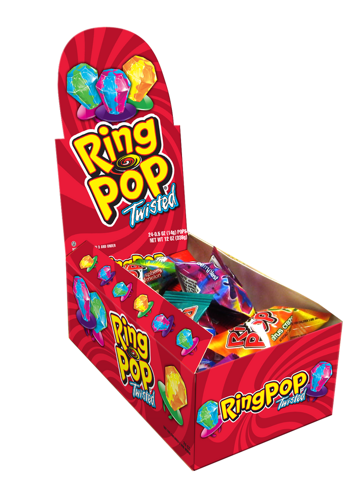 Ring Pop Candy Ring Pop Twisted Assorted-18 lb.-576/Case