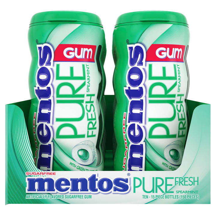 Mentos Sugar Free Pure Fresh Spearmint Gum-15 Piece-10/Box-12/Case
