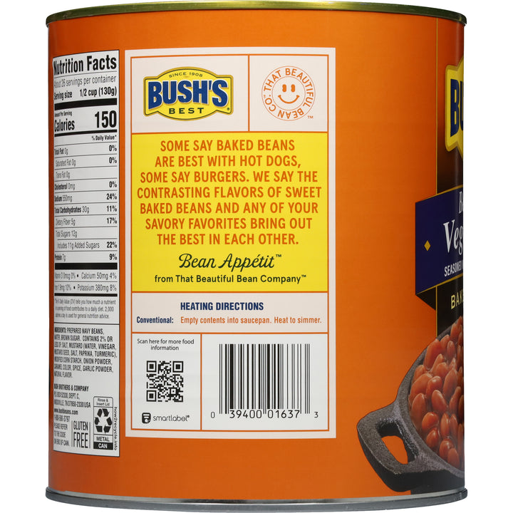 Bush's Best Vegetarian Baked Beans-117 oz.-6/Case
