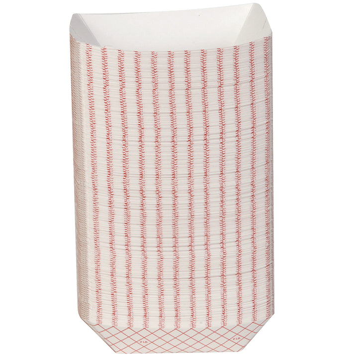 Kant Leek Dixie 2 Lb Polycoated Red Plaid Food Tray-250 Count-4/Case