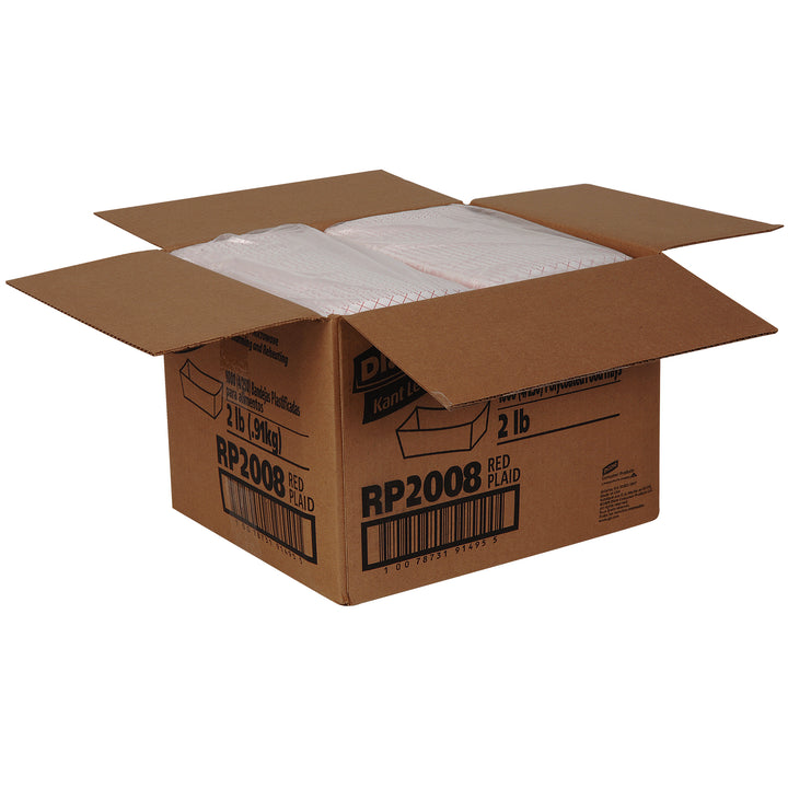 Kant Leek Dixie 2 Lb Polycoated Red Plaid Food Tray-250 Count-4/Case