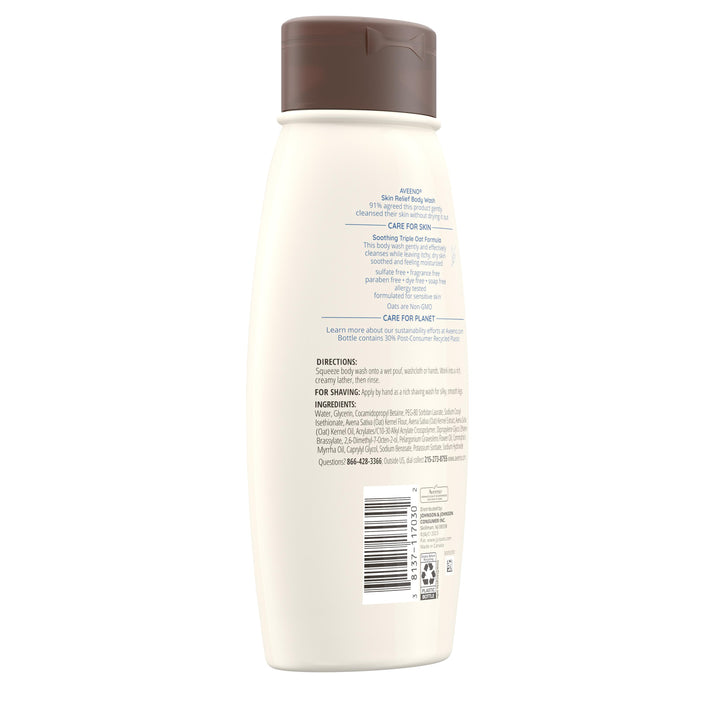 Aveeno Skin Relief Body Wash-18 fl oz.s-3/Box-4/Case
