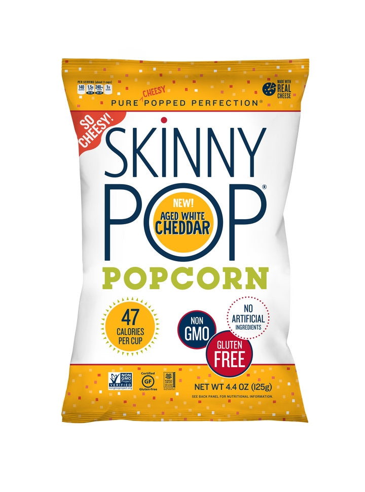 Skinnypop Popcorn Aged White Cheddar-4.4 oz.-12/Case