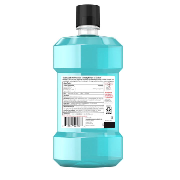 Listerine Antiseptic Ultraclean Cool Mint Mouthwash-1 Liter-6/Case
