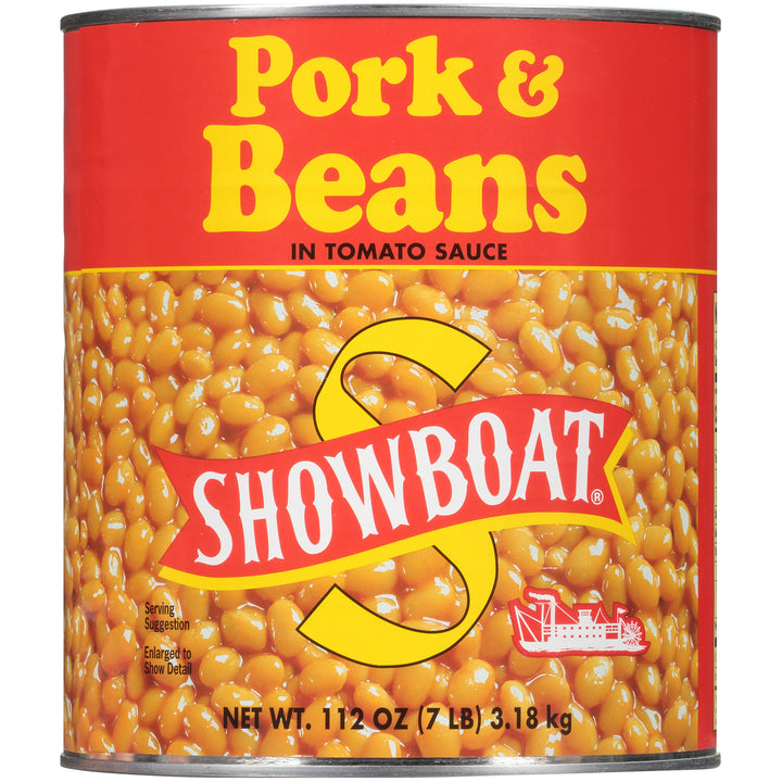 Showboat Pork & Beans Can-112 oz.-6/Case