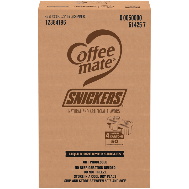 Coffee Mate Snickers Single Serve Liquid Creamer-18.7 fl oz.s-4/Case