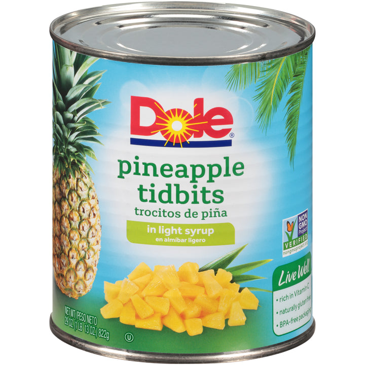 Dole In Light Syrup Pizza Tidbit Pineapple-29 oz.-12/Case