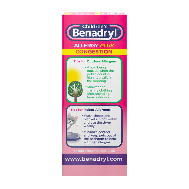 Benadryl Children's Benadryl Allergy Plus Congestion-4 fl oz.s-3/Box-12/Case