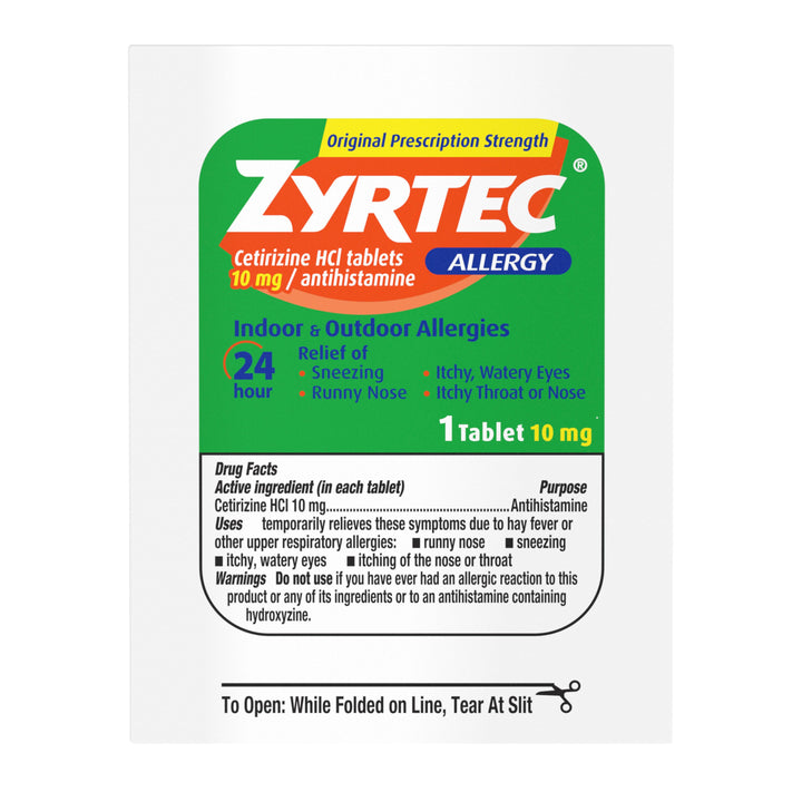 Zyrtec 24 Hour Hives Relief-5 Count-4/Box-9/Case