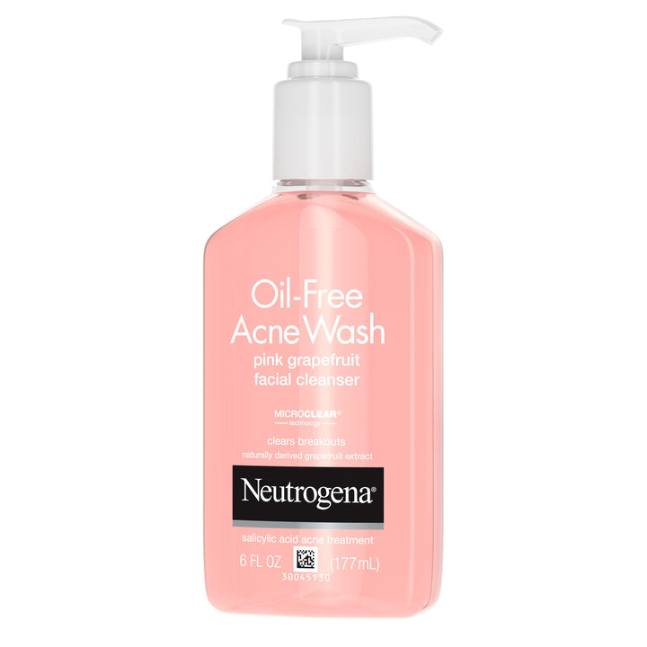Neutrogena Oil-Free Acne Wash Pink Grapefruit Facial Cleanser-6 fl oz.s-3/Box-4/Case