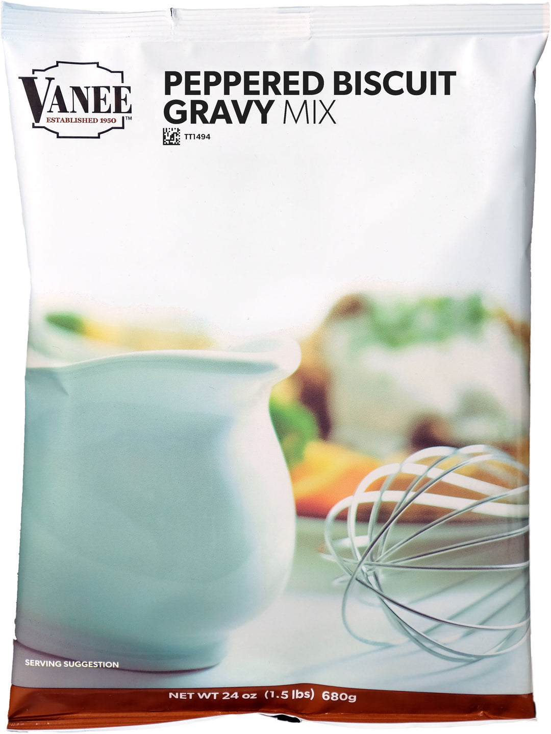 Vanee Peppered Biscuit Gravy Mix-24 oz.-6/Case