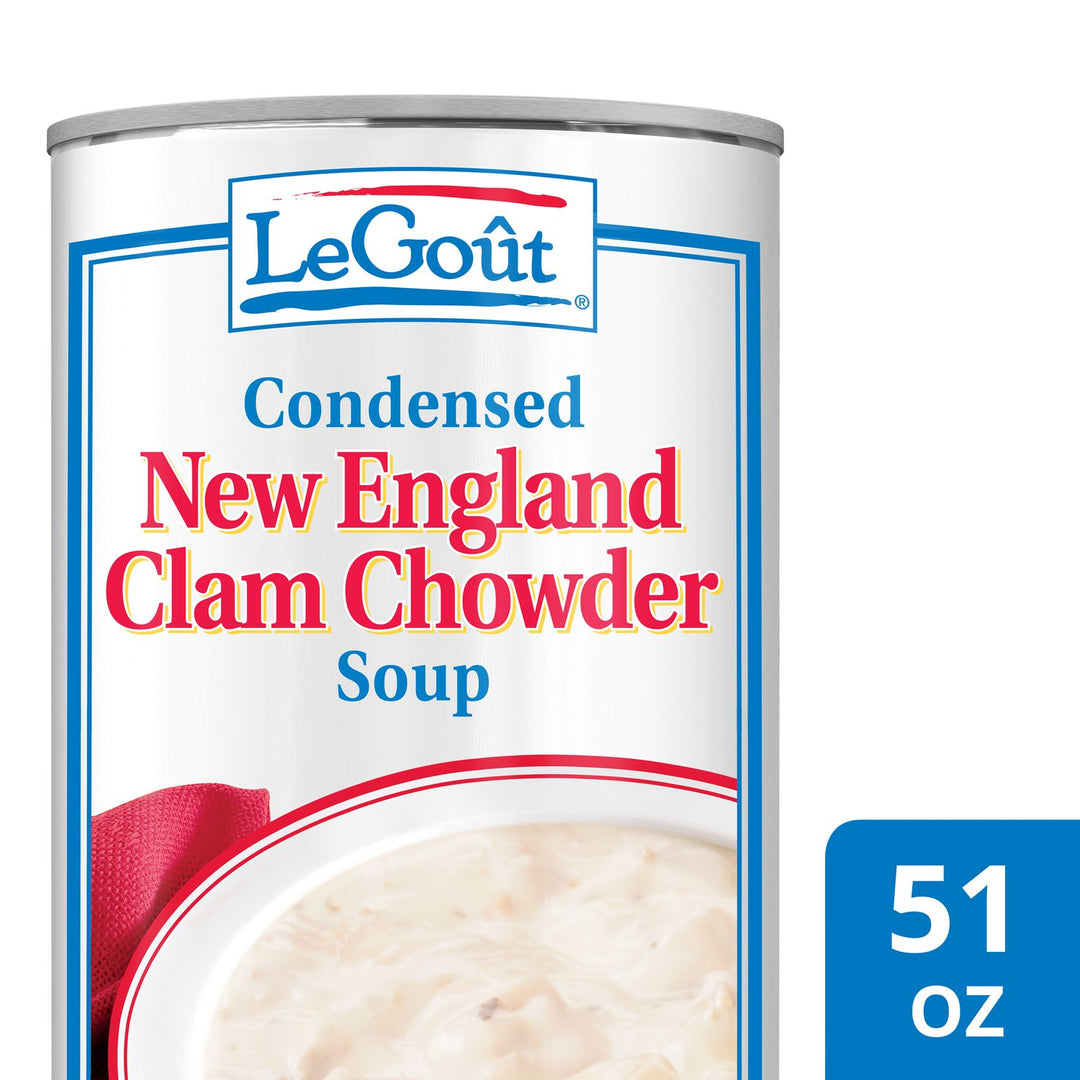 Legout New England Clam Chowder Condensed Canned Soup-50 oz.-12/Case