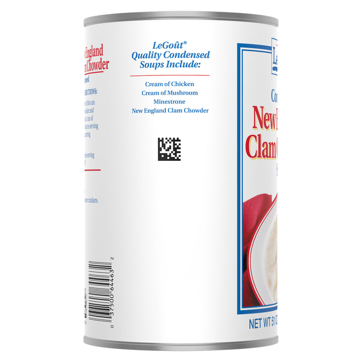 Legout New England Clam Chowder Condensed Canned Soup-50 oz.-12/Case