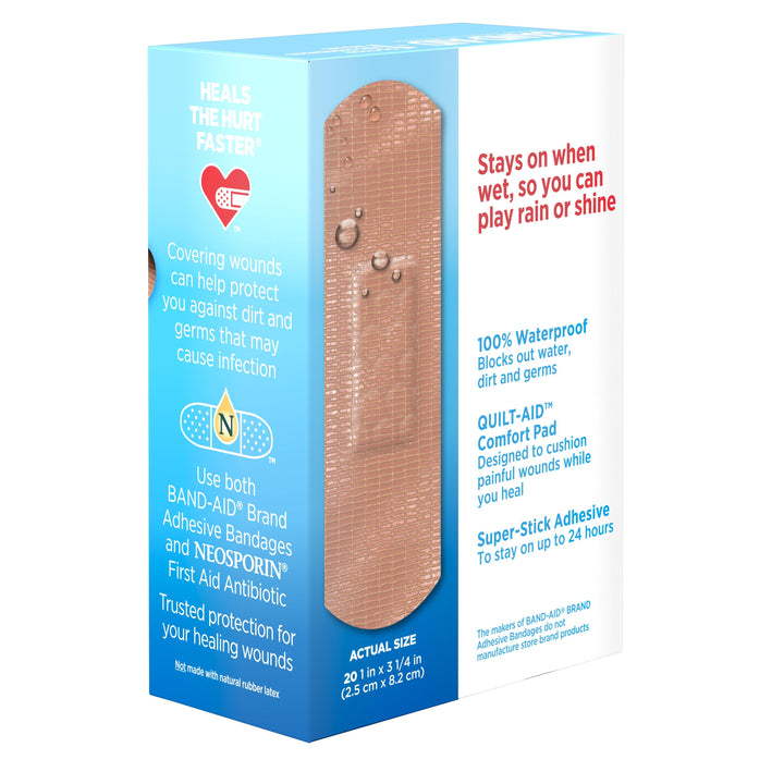 Band Aid Water Block Tough Strip Bandage Bandages Box-20 Count-5/Box-4/Case