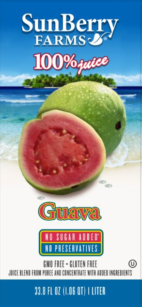 Sunberry Farms Guava 100% Juice-33.81 fl oz.-12/Case