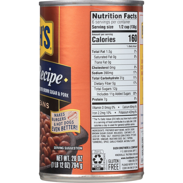 Bush's Best Boston Recipe Baked Beans-28 oz.-12/Case