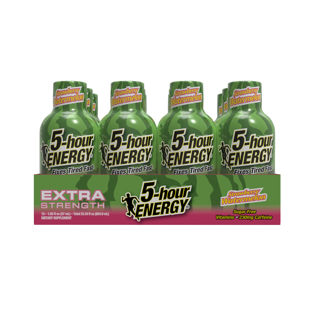 5-Hour Energy Extra Strength Strawberry Watermelon Energy Shot-1.93 fl oz.s-12/Box-18/Case