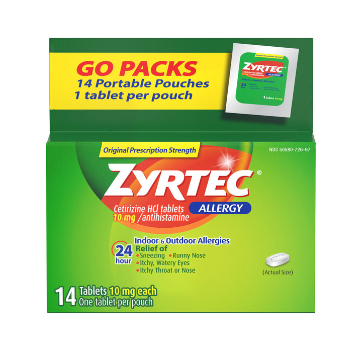 Zyrtec Allergy 10 Milligram Tablets-14 Count-4/Box-6/Case