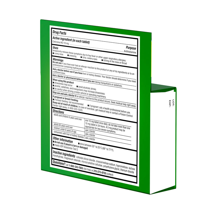 Zyrtec Allergy 10 Milligram Tablets-14 Count-4/Box-6/Case