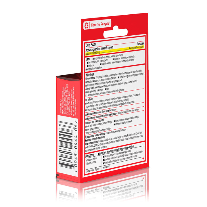 Tylenol Go Pack Clear Plastic-6 Count-6/Box-12/Case